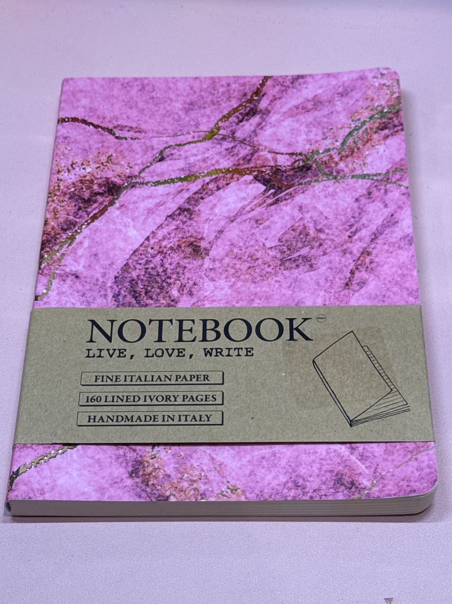 Pink and gold notebook