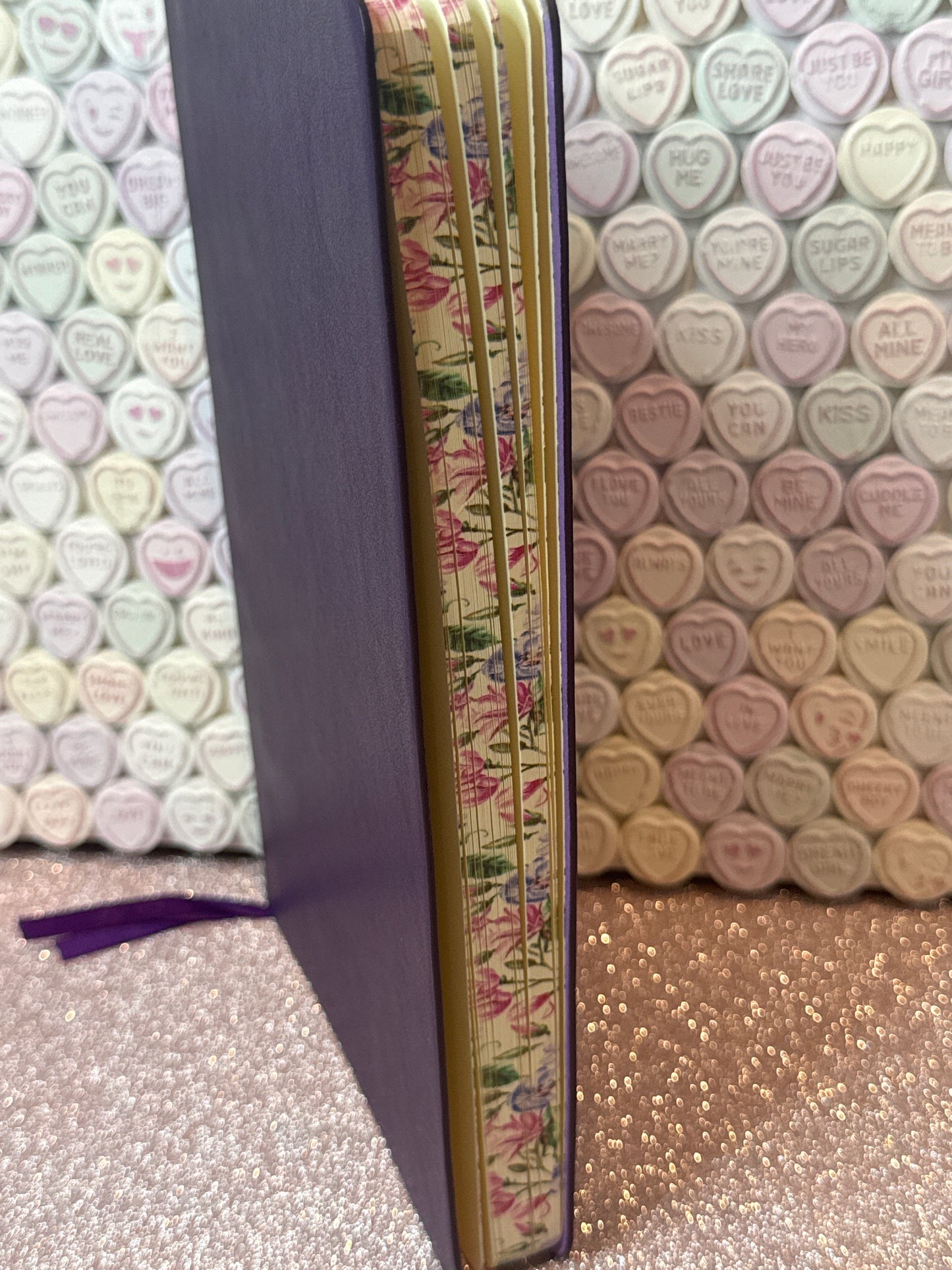 Purple notebook with painted edges