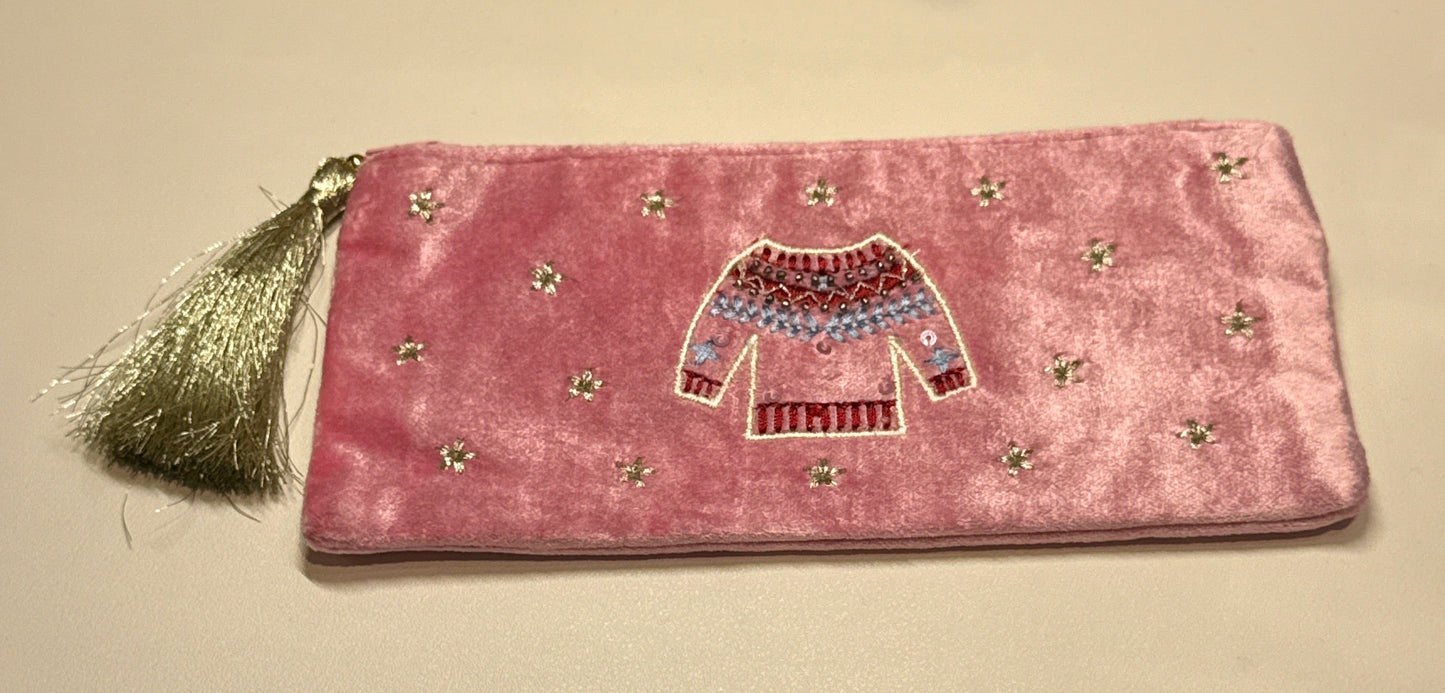 Pink jumper pencil case