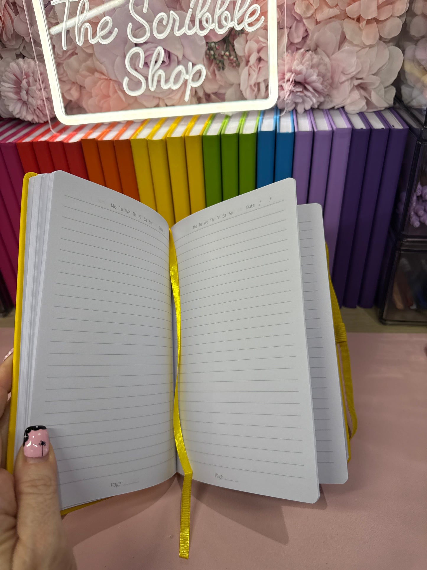 A5 lined notebook with pocket file