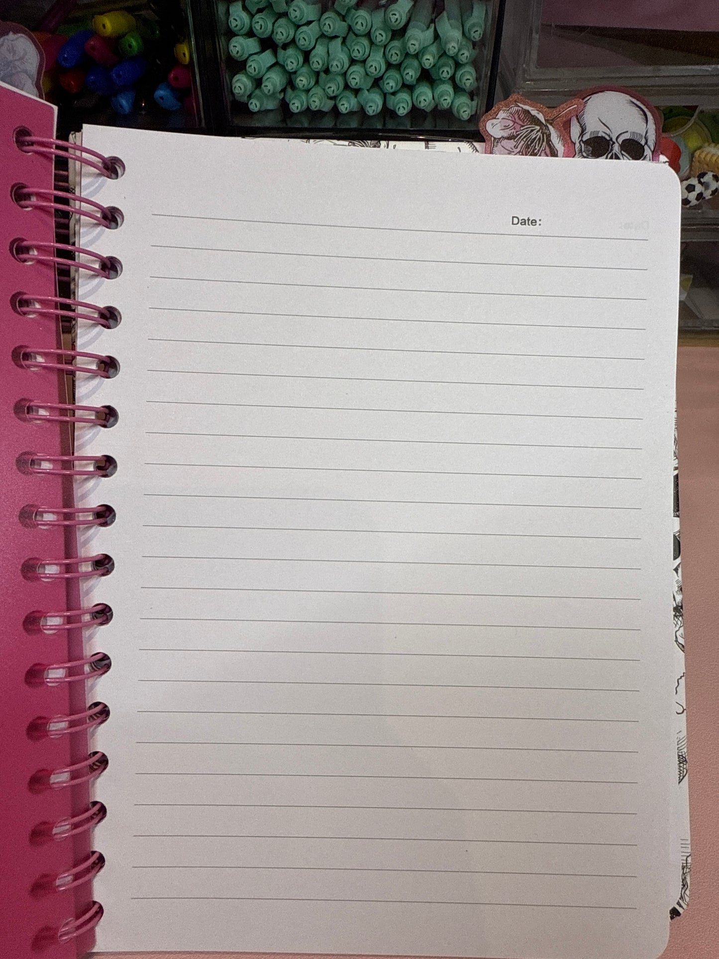 Skull notebook with tabs