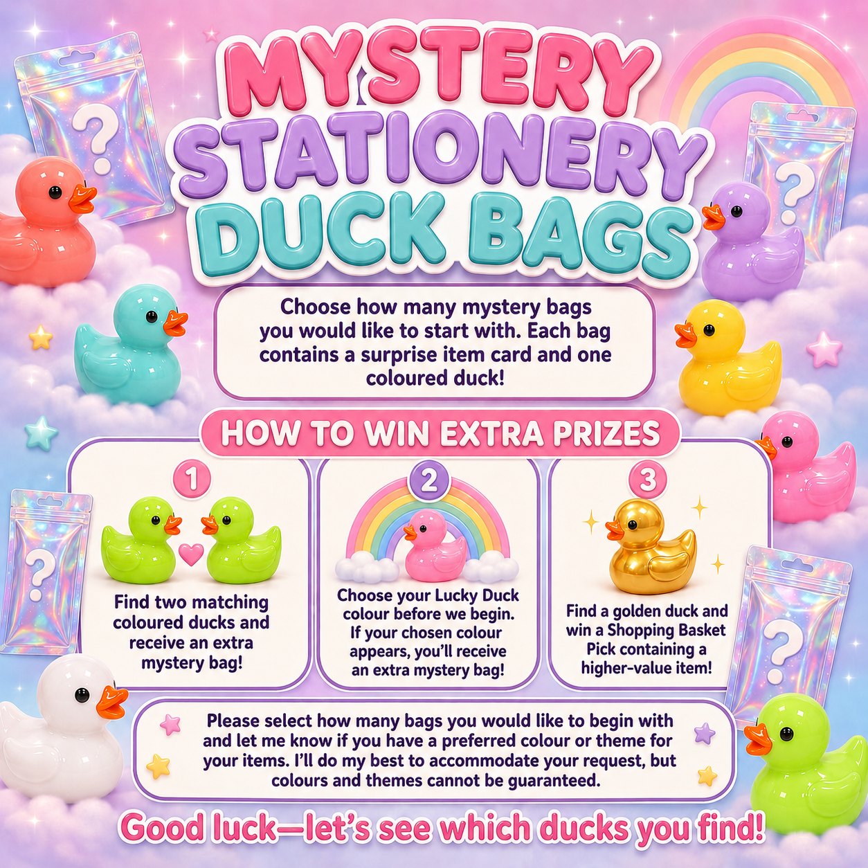 Mystery Lucky Colour stationery bags