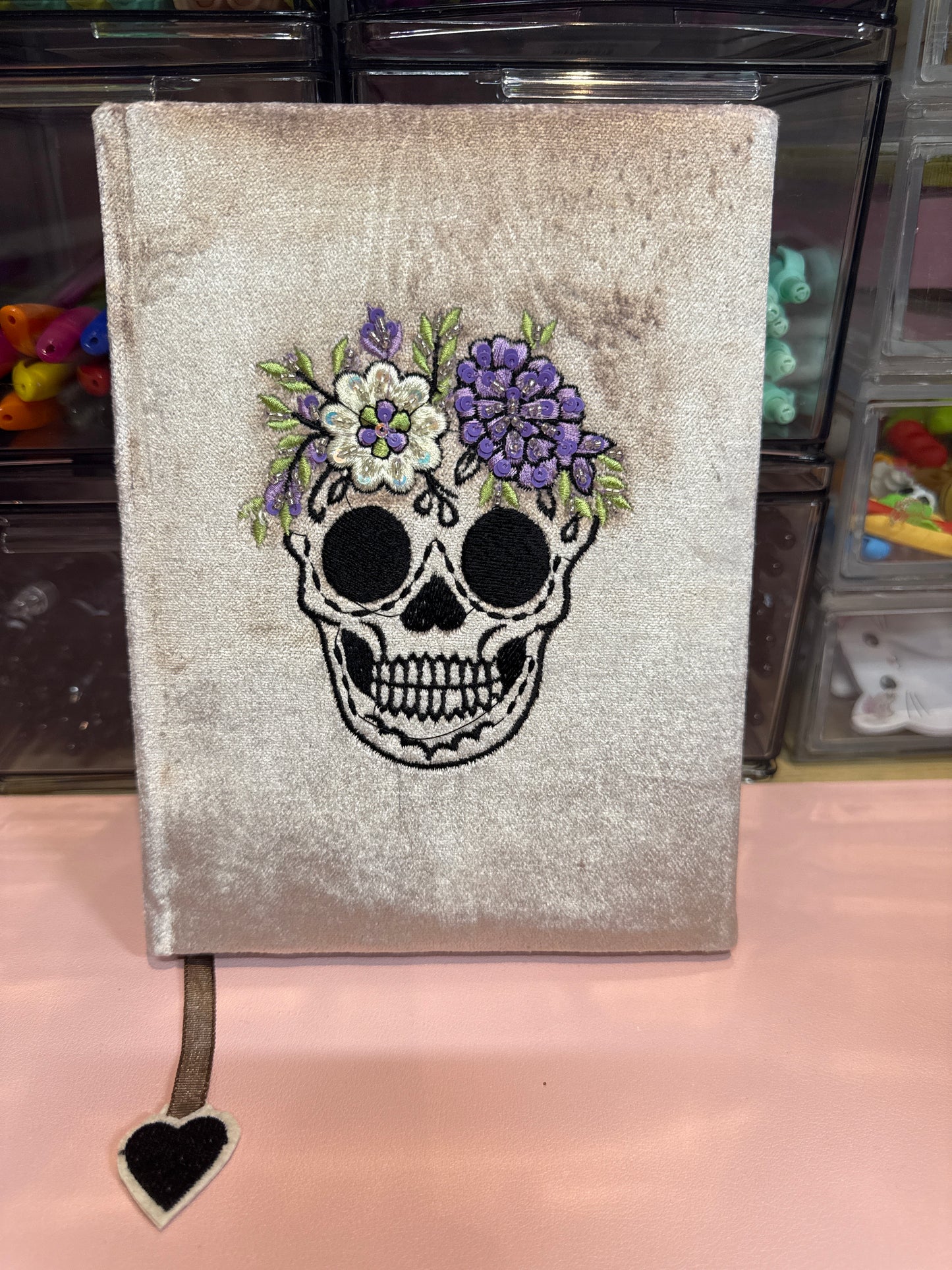 Floral skull notebook
