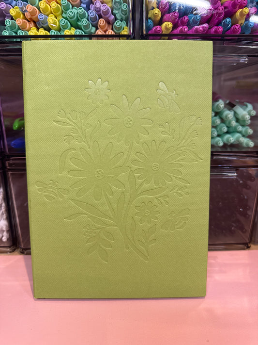 Green floral notebook
