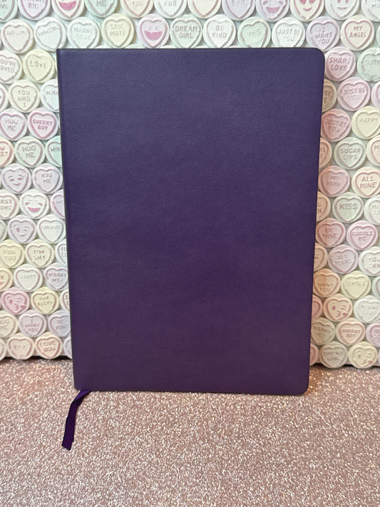 Purple notebook with painted edges