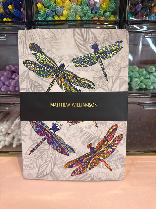 Dragonfly notebook with gold edging