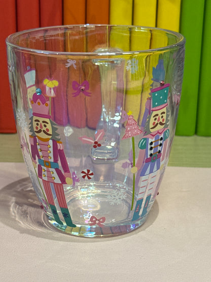 Hand painted nutcracker glass mug