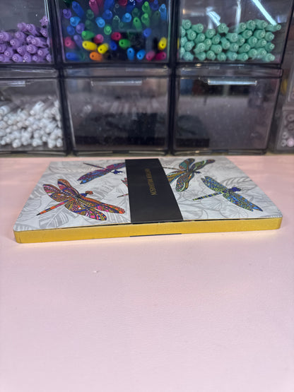 Dragonfly notebook with gold edging