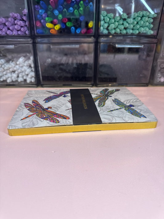 Dragonfly notebook with gold edging