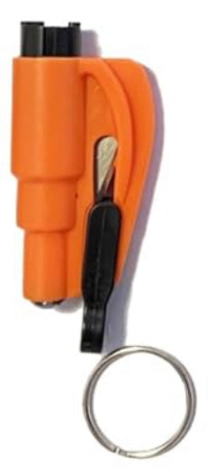 Personal safety window breaker and seatbelt cutter