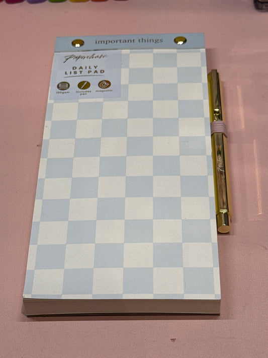 Magnetic Paperchase list pad and pen