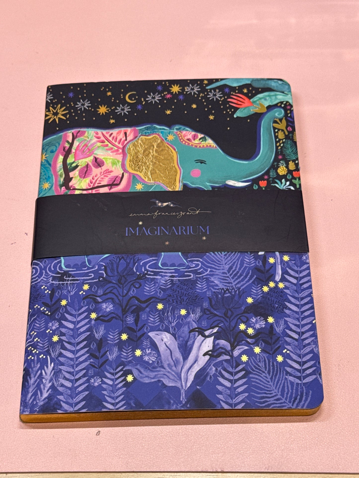 Elephant notebook gold edging