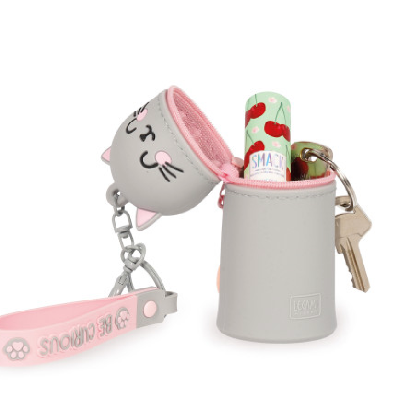 Mini Kawaii - Coin Purse With Key Ring - Cat