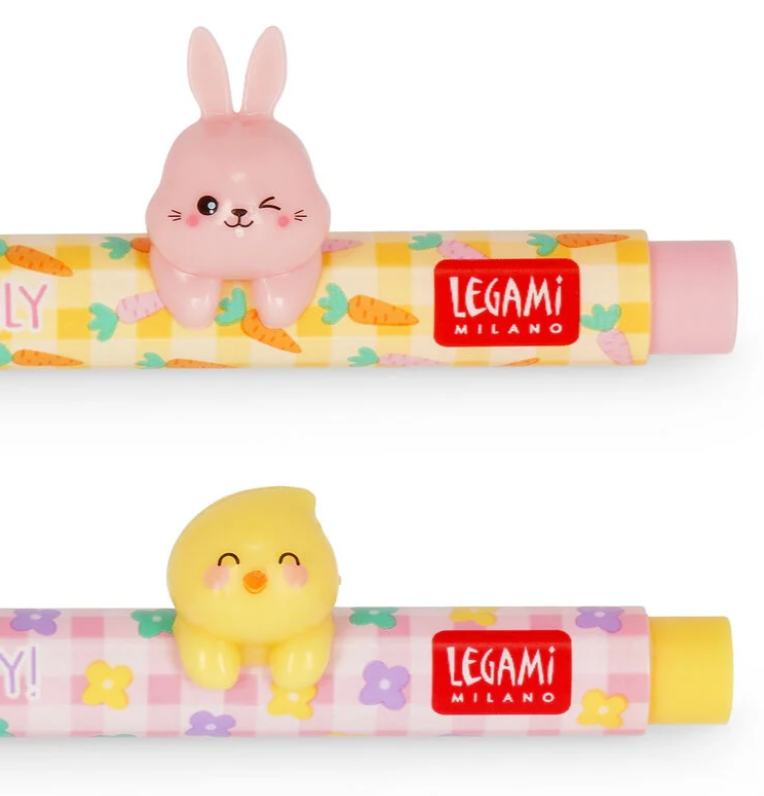 Set of 2 Gel Pens with Animal Decoration - Lovely Friends - Hoppy Easter